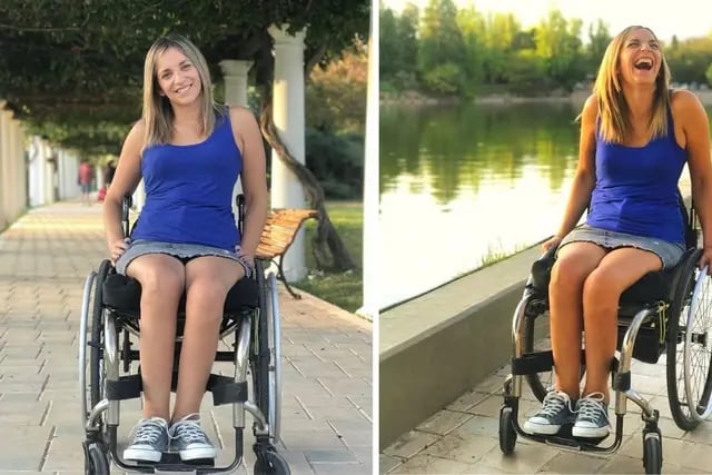 Natalia Acevedo, mendocina con discapacidad en silla de ruedas