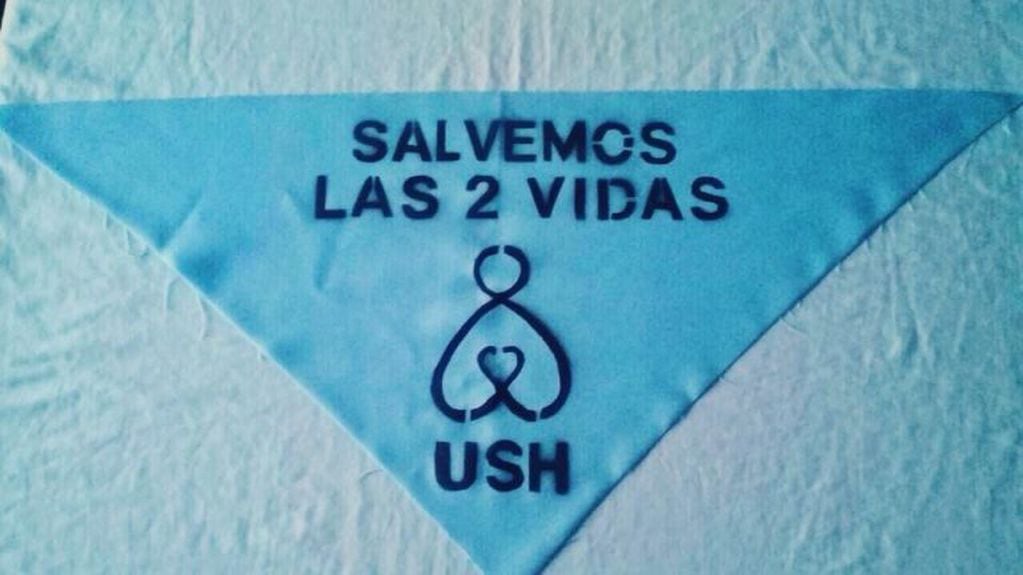 Éste será el pañuelo que se dejará ver el 14 de Julio por la ciudad fueguina. Un símbolo para los que defienden la VIDA.