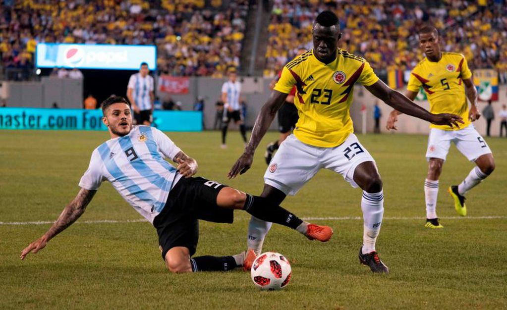 Mauro Icardi fue titular en el empate ante Colombia. Foto: AFP.