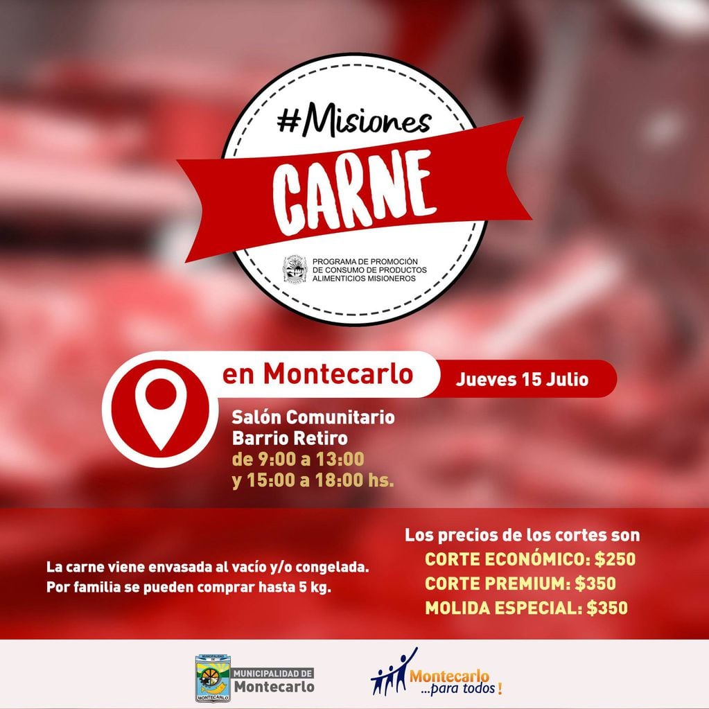 El programa “Misiones Carne” arriba a Montecarlo.