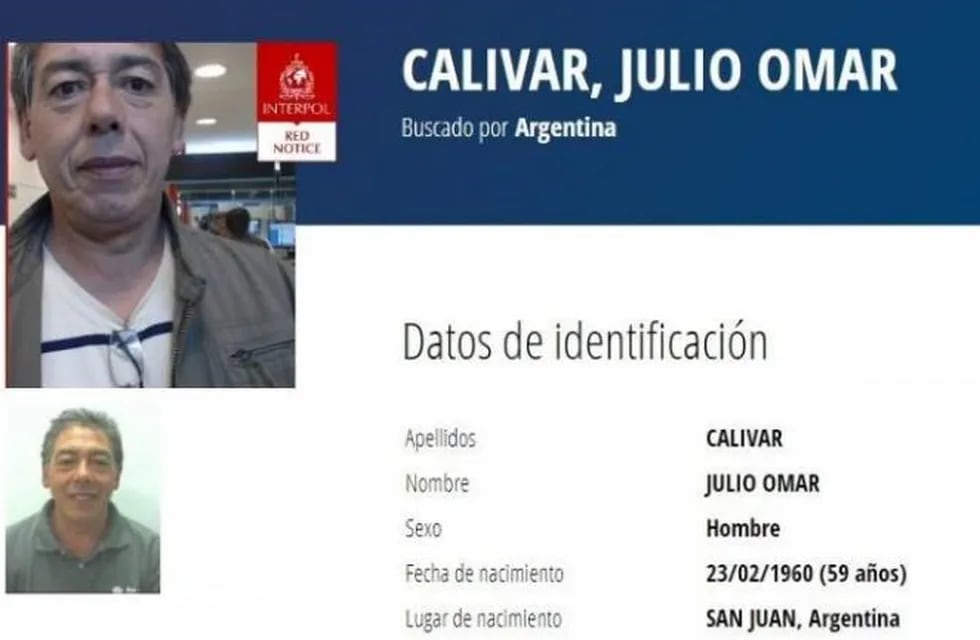 Julio Omar Calivar es buscado por la Interpol.