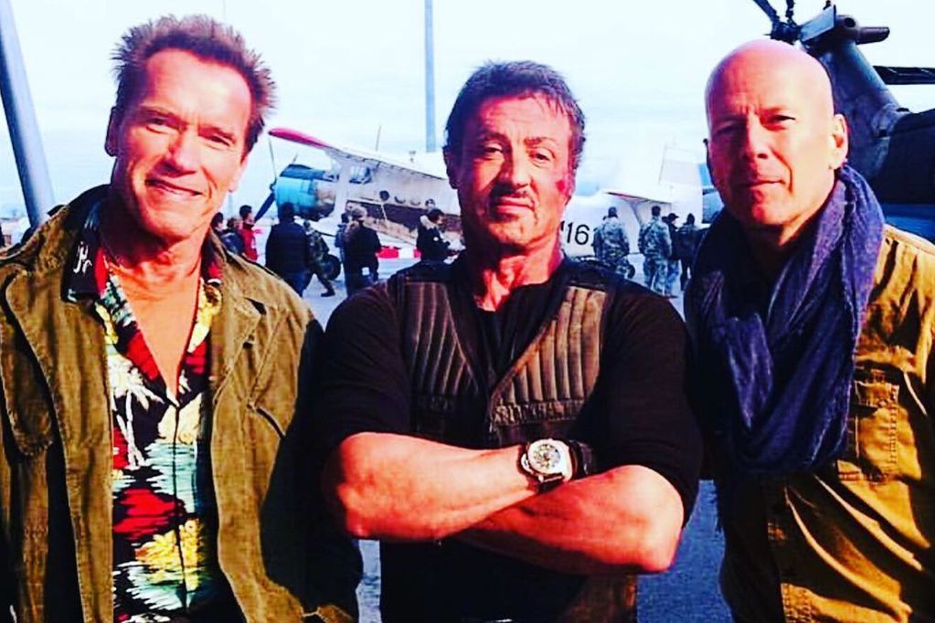 Arnold Schwarzenegger, Sylvester Stallone y Bruce Willis.