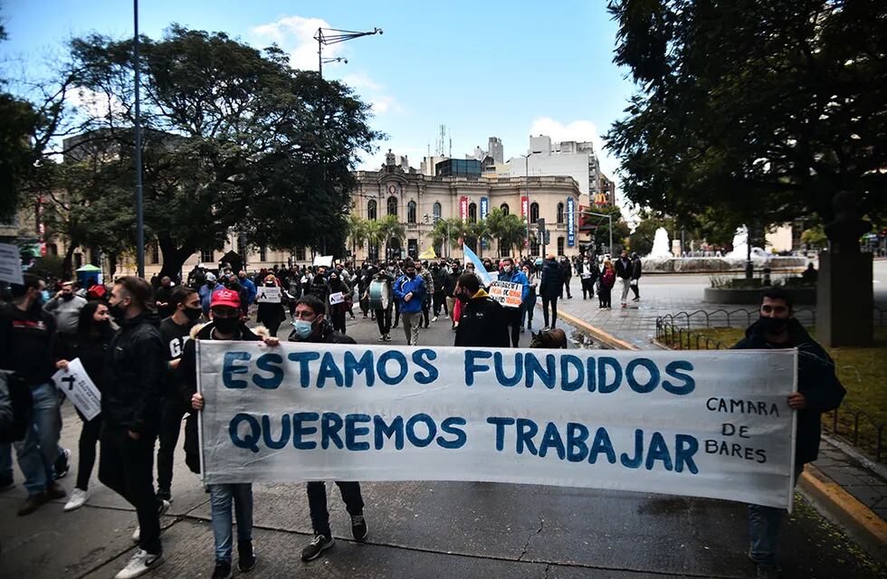 El pasado 21 de mayo, los gastronómicos realizaron una marcha en el centro de la ciudad. (Pedro Castillo)