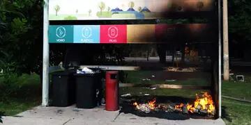 Estación ecológica quemada en San Rafael