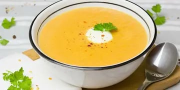 Sopa crema de zanahoria y coco