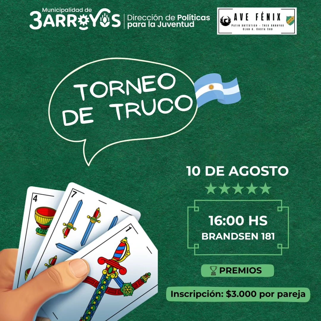 Torneo de Truco en la Dirección de la Juventud de Tres Arroyos