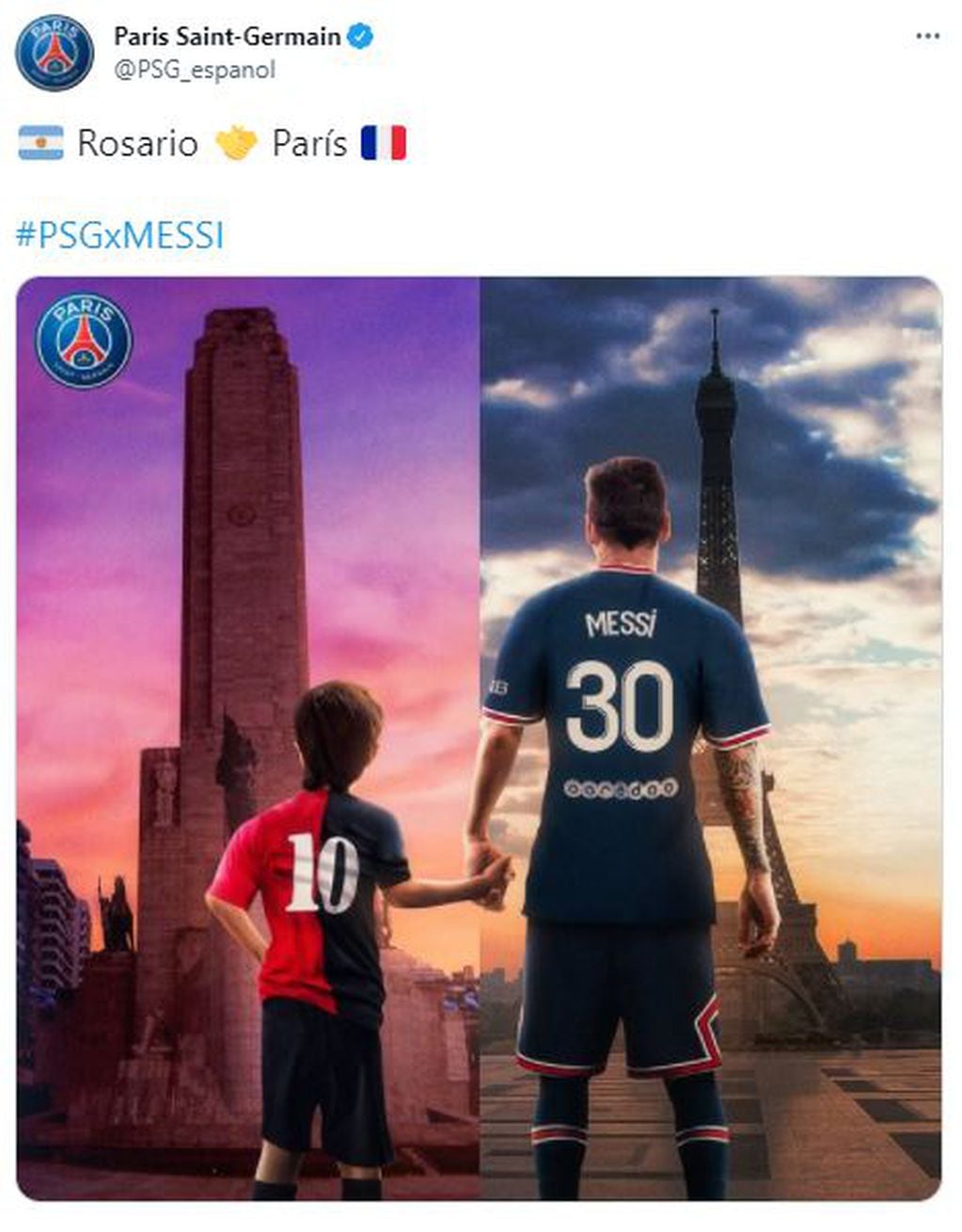 Rosario y París unidos por la pasión por Lio Messi.