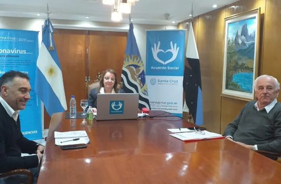 gobernadora en videoconferencia con el presidente Alberto Fernández