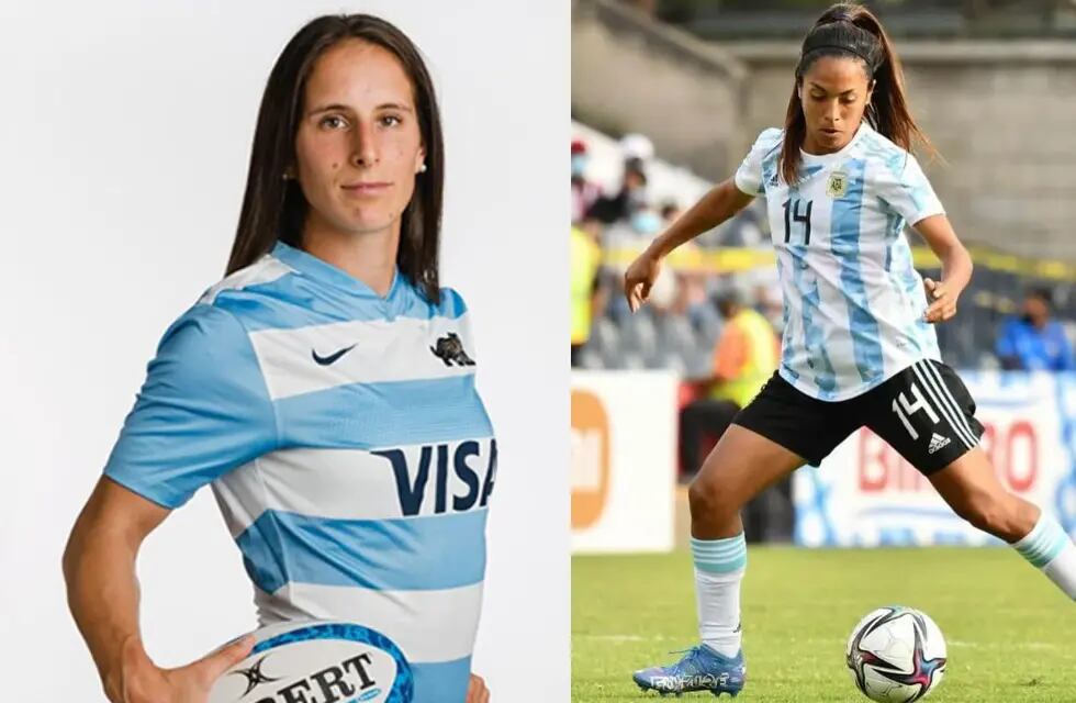 Yamila Otero jugadora de la Selección Argentina de rugby seven y Centro Naval. Miriam Mayorga jugadora de la Selección Argentina de futbol y Boca Juniors.