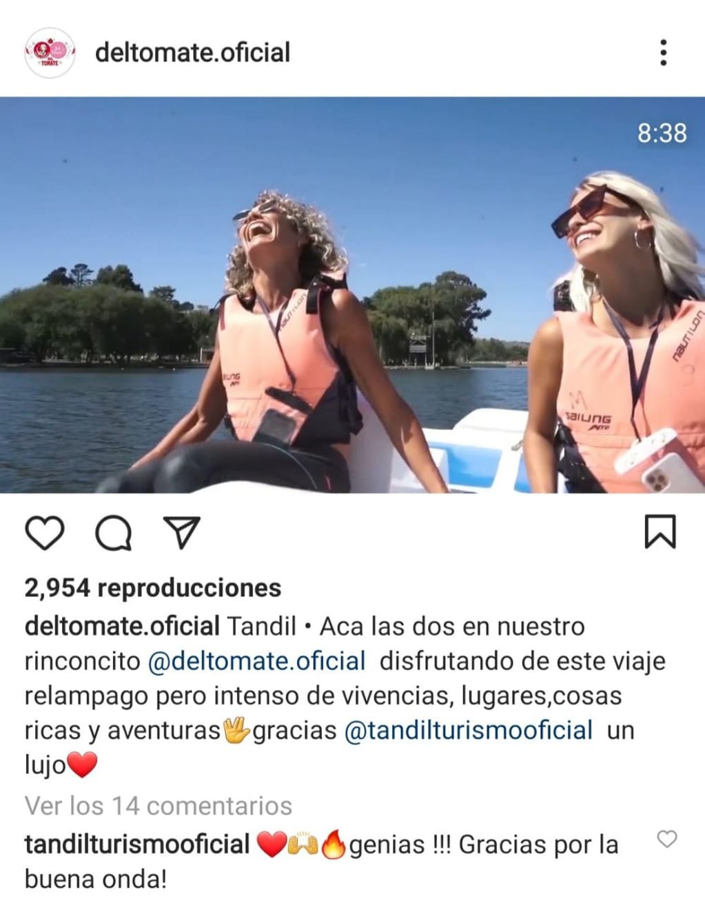 En el instagram deltomate.oficial, Maru Botana y Julieta Puente muestran sus experiencias en diferentes lugares.