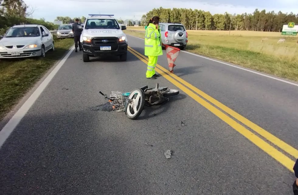 Accidente en la Ruta 3: un motociclista derivado al Hospital Pirovano de Tres Arroyos