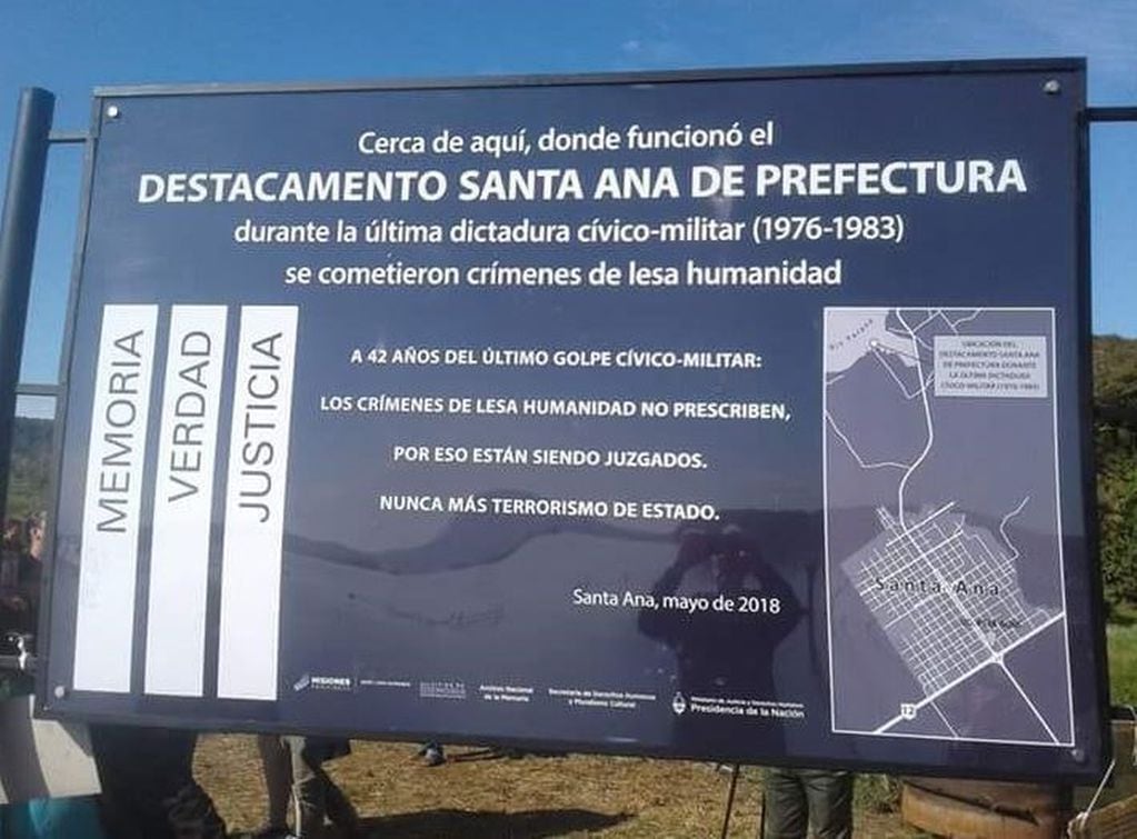 Declararon "Sitio de la Memoria" al ex destacamento de Prefectura de Santa Ana. (Foto: Twitter)