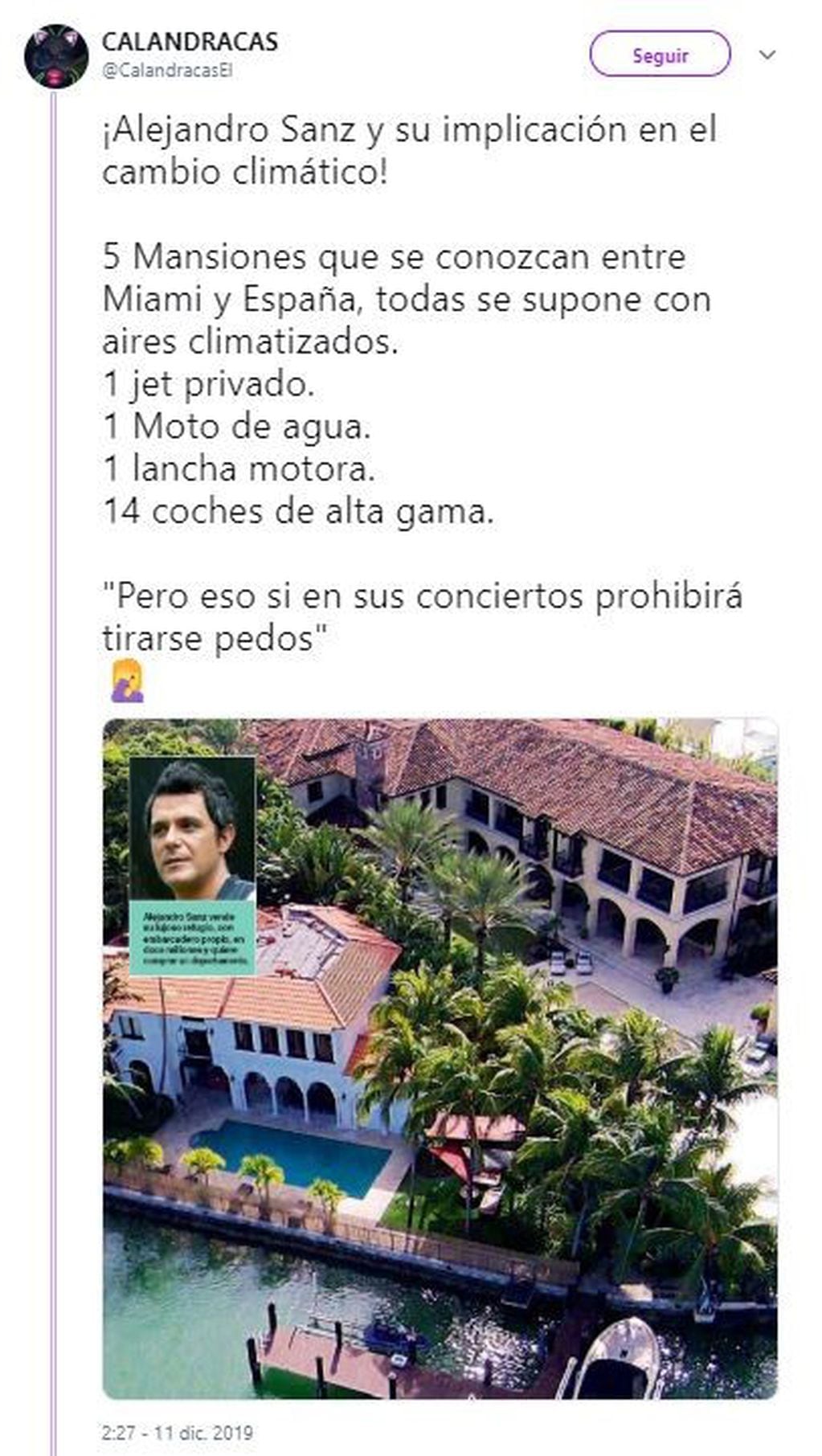 Críticas a Alejandro Sanz (Foto: Captura Twitter)