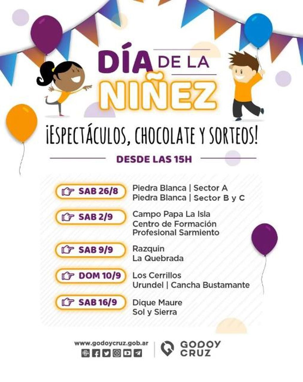Actividades Dia de la Niñez en Godoy Cruz