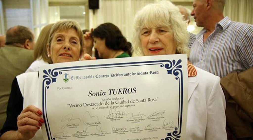 Sonia Tueros había sido reconocida como vecina destacada por el Concejo Deliberante (El Diario)