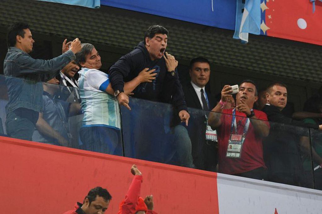 El grito de gol de Maradona.