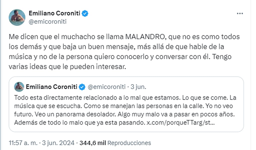 Emiliano Coroniti sobre El Malandro