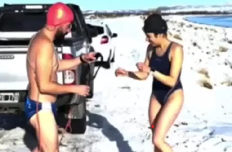 Los nadadores que se enfrentaron a bajas temperaturas en Chubut.
