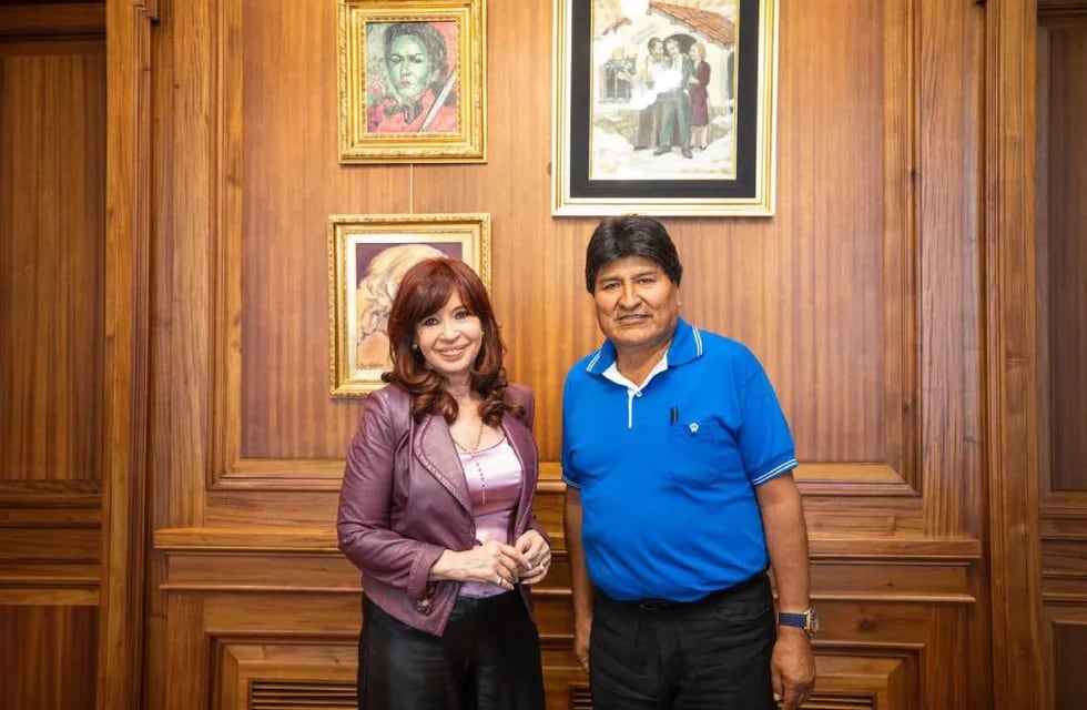Cristina Kirchner junto a Evo Morales. Foto: Prensa CFK.