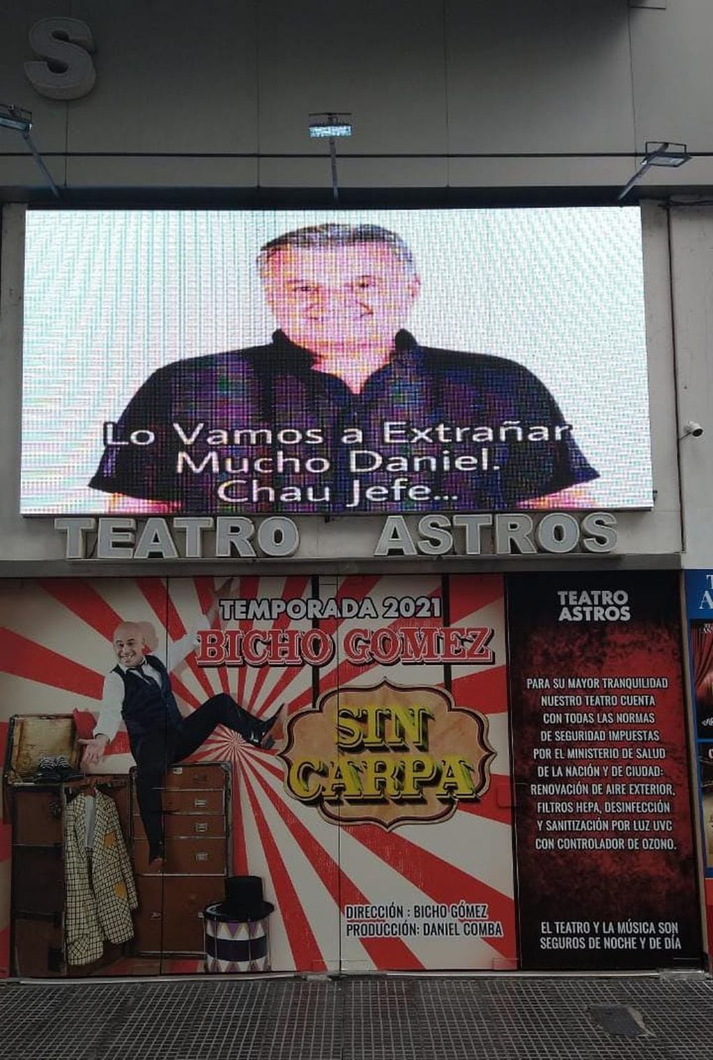 El homenaje en el Teatro Astros de Buenos Aires dedicado a Daniel Comba.