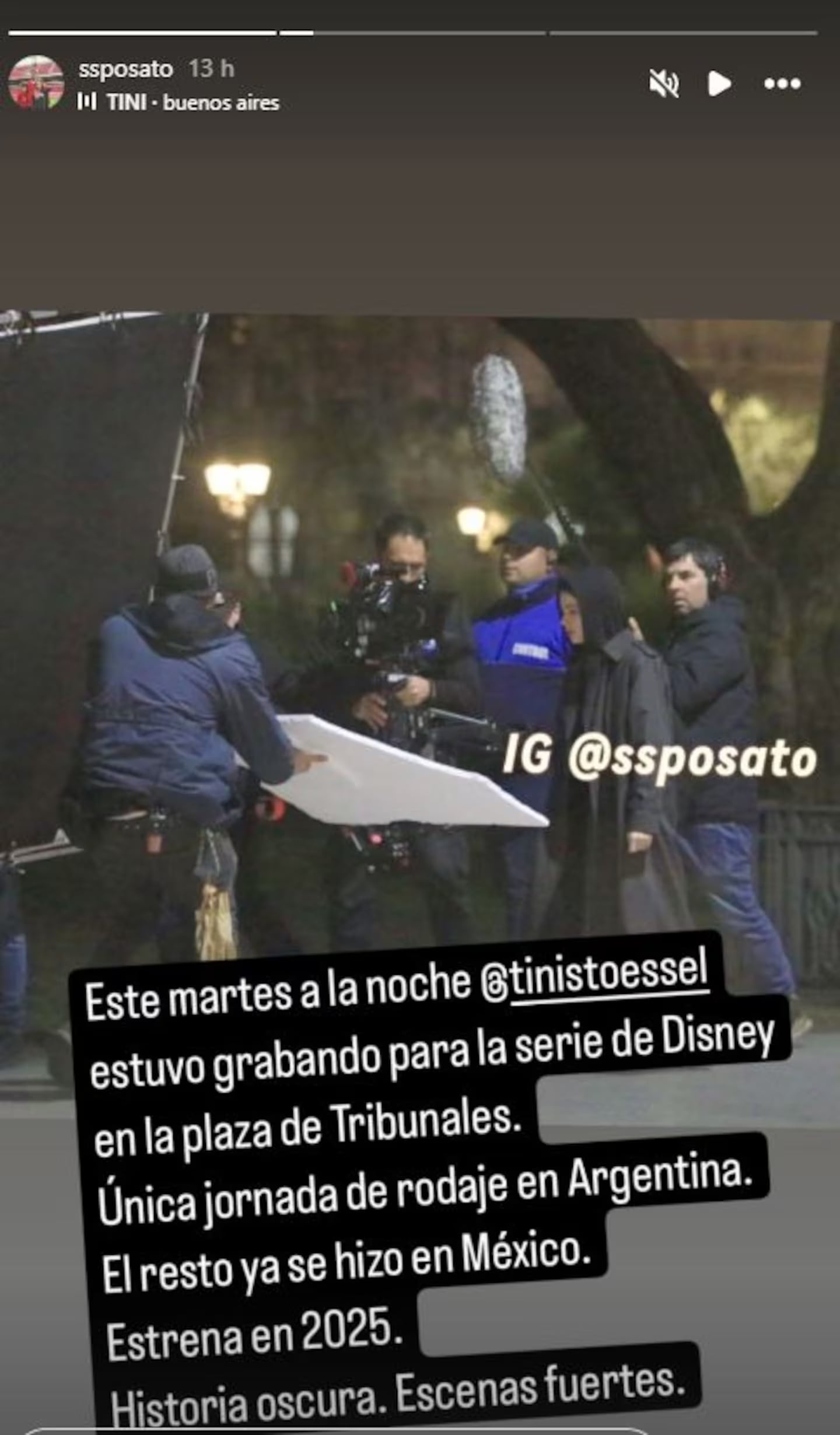 Tini Stoessel grabando en Buenos Aires