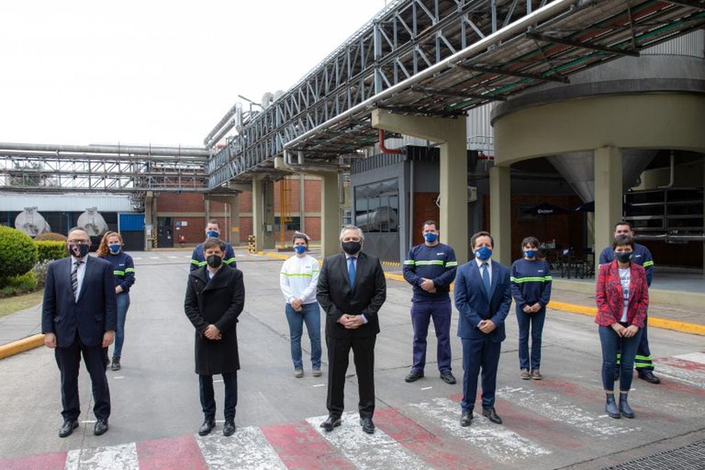 Alberto Fernández participó de un acto en una fábrica en Quilmes. (Foto: Presidencia)