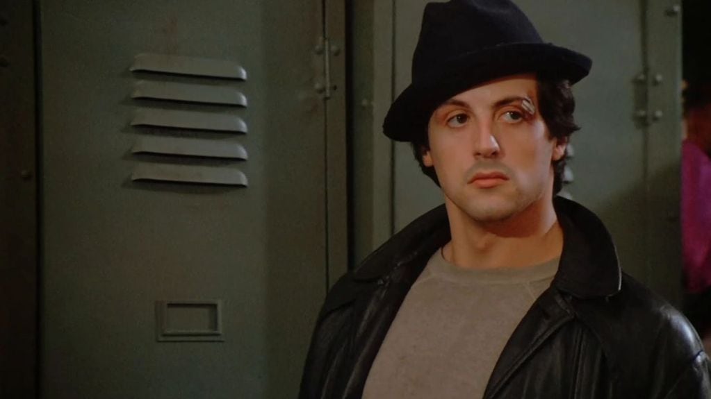 Sylvester Stallone interpretando a Rocky Balboa por primera vez en "Rocky I".