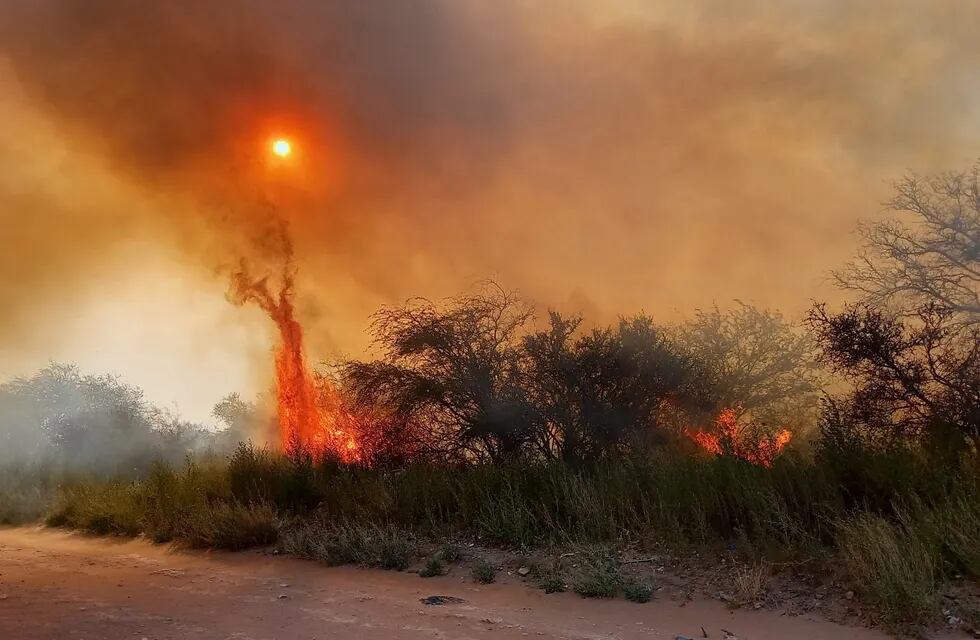 El incendio empezó el jueves y se extendió por las zonas de Cuchillo Có, Santa Rosa, Toay, La Pastoril, Dorila y Guatraché.