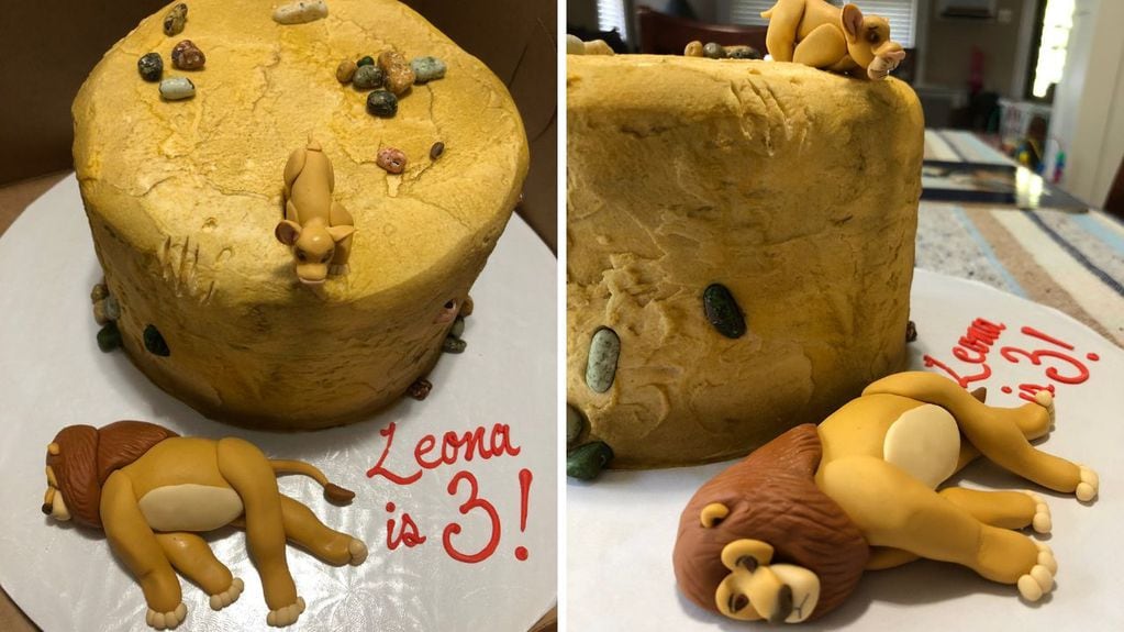 Una nena pidió una torta de la muerte de Mufasa