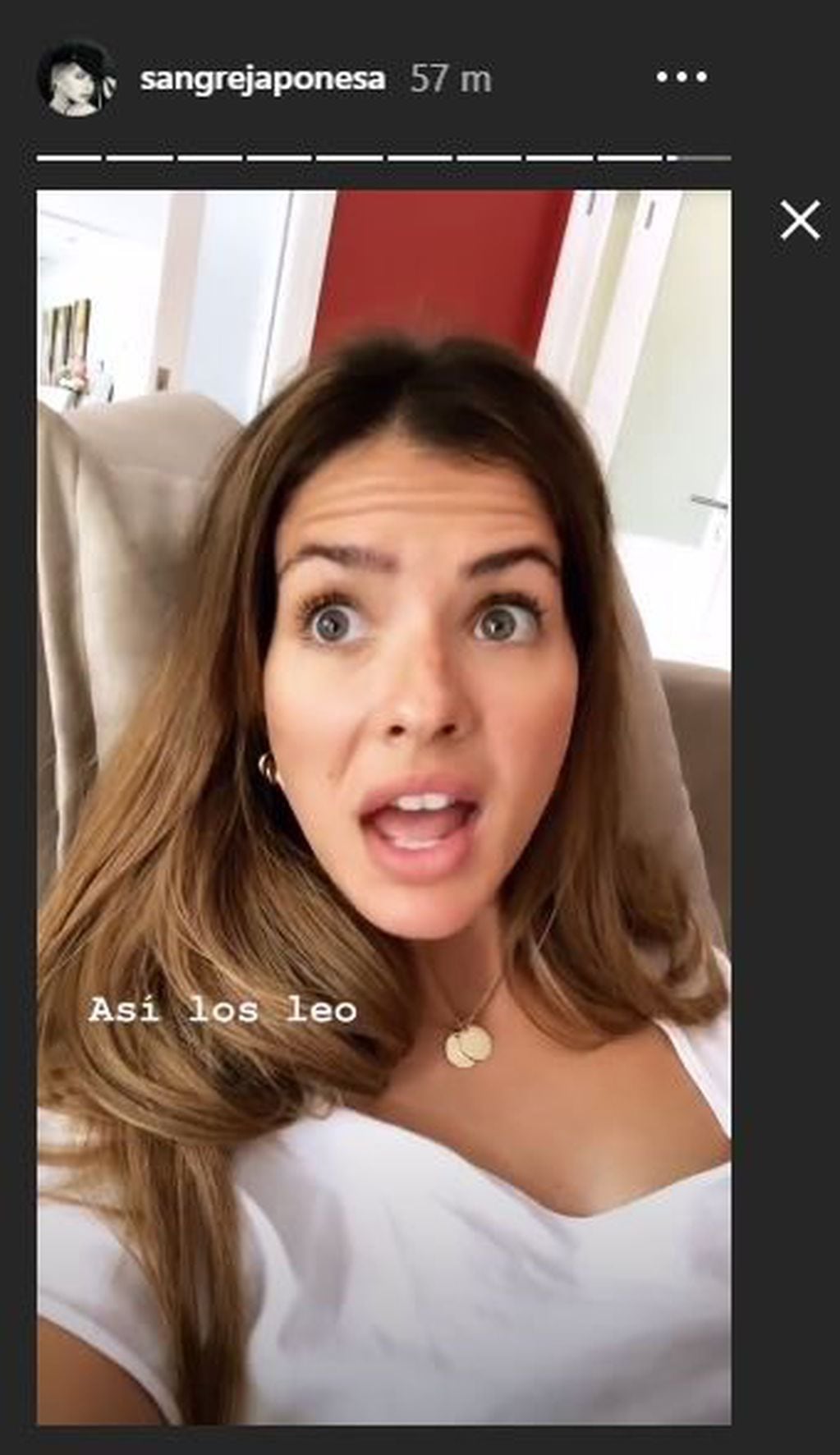 La actriz respondió a las críticas con humor en una historia en Instagram