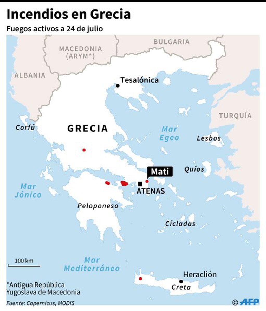 Incendios activos en Grecia (Web)