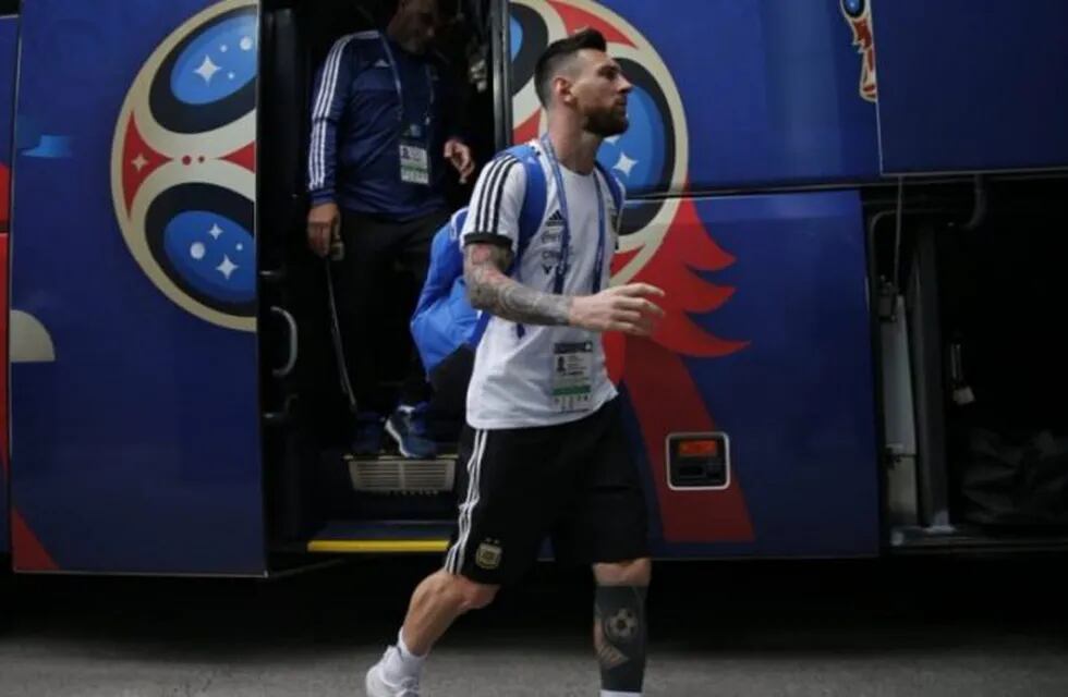Messi llegando a Kazán (Foto: TYC Sports)