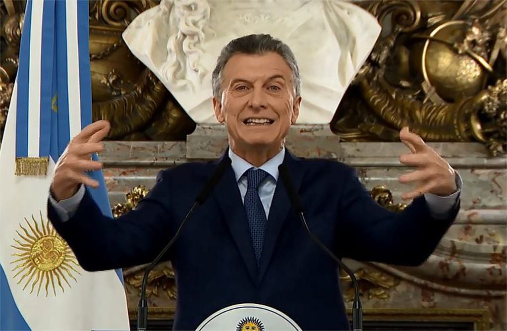 Macri durante el discurso del 3 de septiembre (Web)