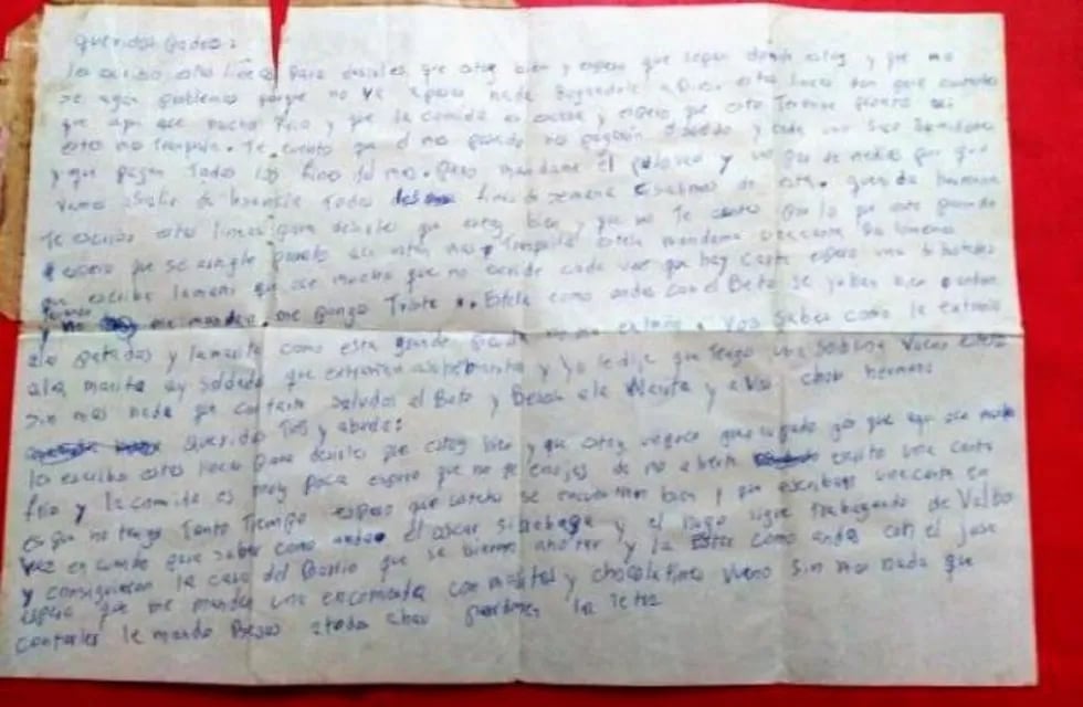 Carta completa del soldado Jorge Ludueña