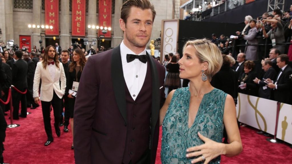 Chris Hemsworth y Elsa Pataky en los Premios Oscar de 2014. En ese momento, la actriz estaba embarazada de sus gemelos.
