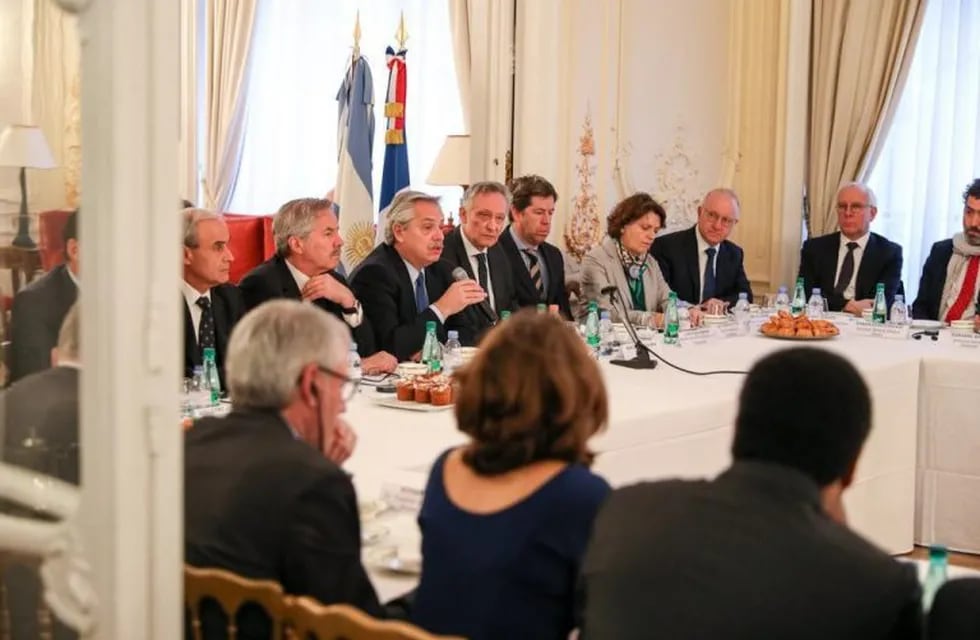 El presidente Alberto Fernández se reunió con empresarios franceses en París. (Presidencia)