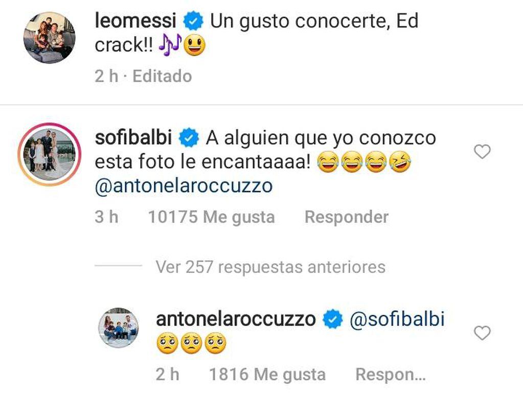 La esposa de Leo respondió a una broma de su amiga Sofía Balbi.