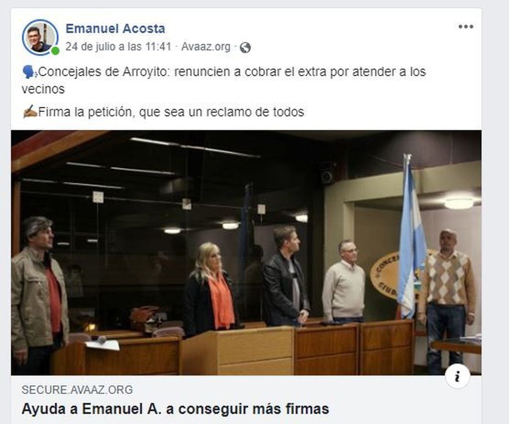 Emanuel Acosta peticion