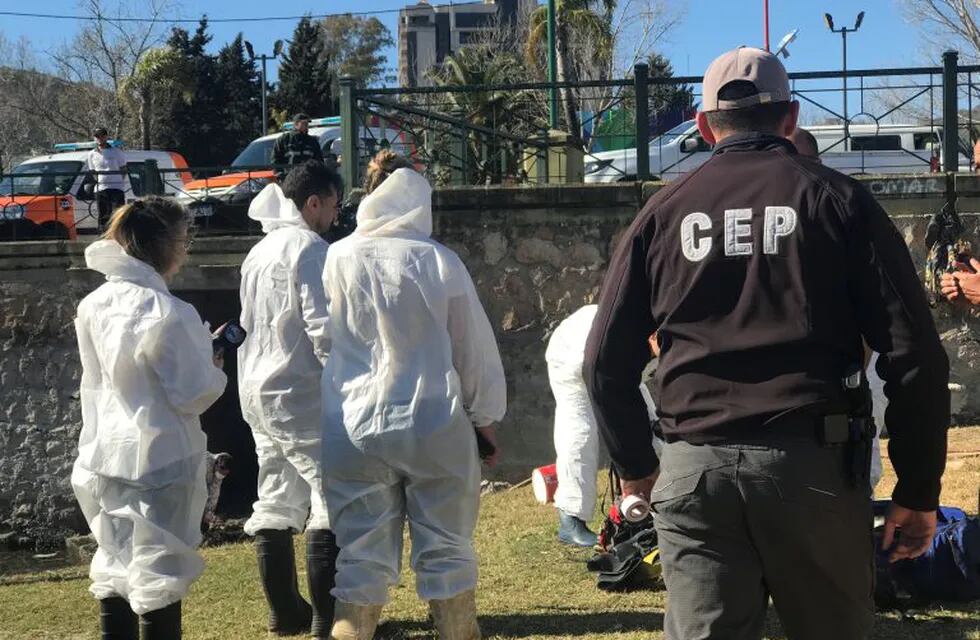 Operativo en en los desagües pluviales de Carlos Paz