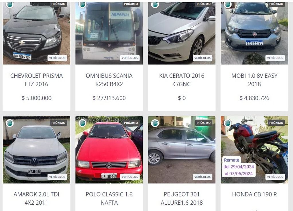 El sitio cuenta con ofertas vigentes de más de 15 vehículos, con actualizaciones de bienes semanales.