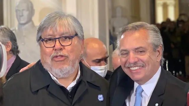 El "Chino" Navarro y Alberto Fernández