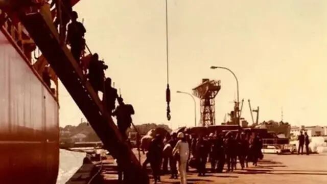 Embarque de tropas en Puerto Belgrano - 28 de marzo de 1982