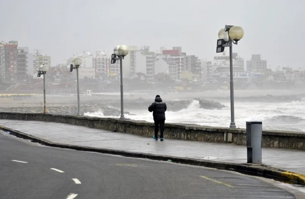 Fuertes vientos en Mar del Plata.