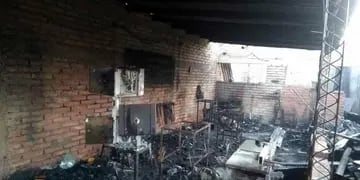 incendio en una carpintería en Villa Atuel