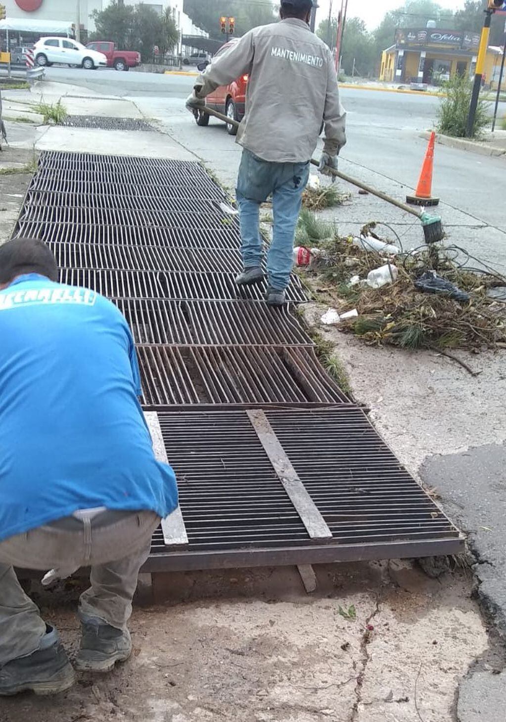 Arreglos en las calles de Carlos Paz tras el temporal. Foto: Municipalidad de Carlos Paz