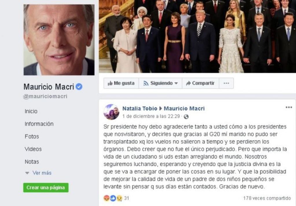 Natalia Tobio y la carta a Mauricio Macri.