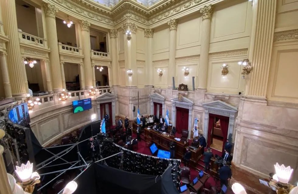 Sesión en el Senado. (Foto: Clarín)