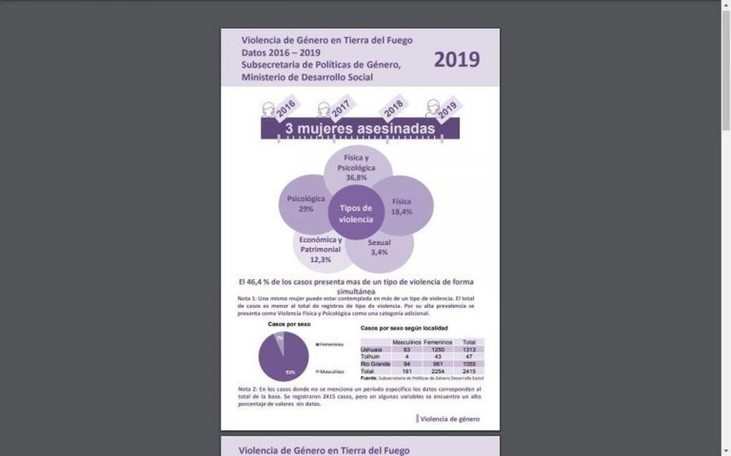 Estadística de Violencia de Género en TDF