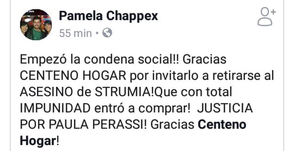 Usuarios de Facebook mostraron su descontento con la presencia de Strumia en las calles sanlorencinas. (Captura Facebook)