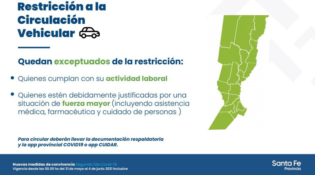 Excepciones a la restricción vehicular en Santa Fe